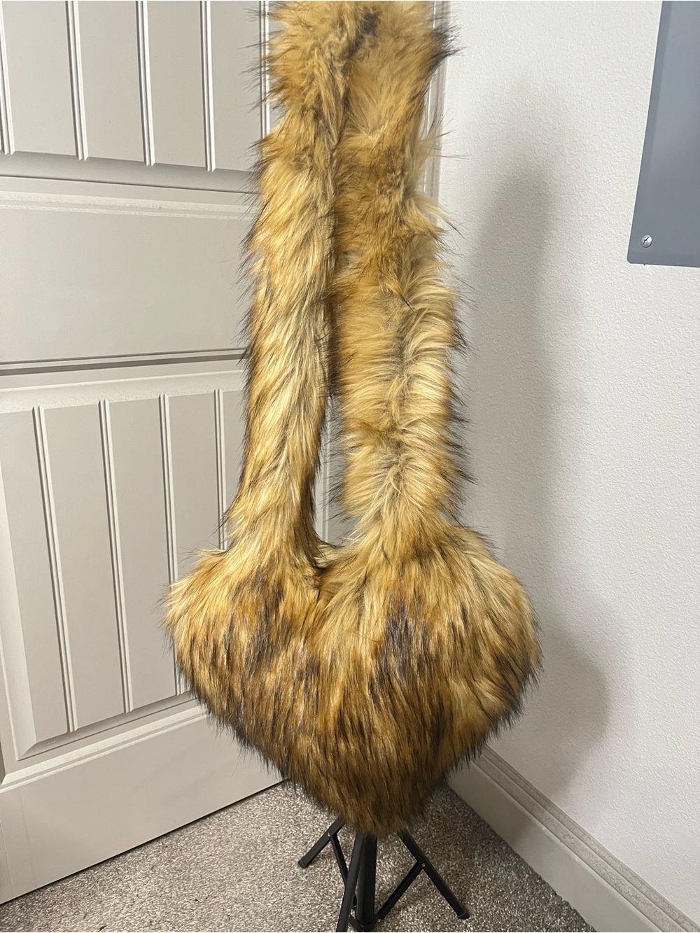 Golden Brown faux fur purse